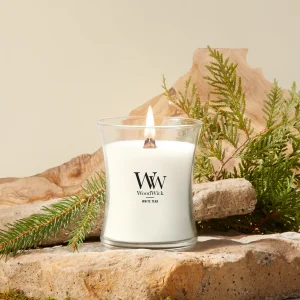 White Teak WoodWick Medium Hourglass Candle