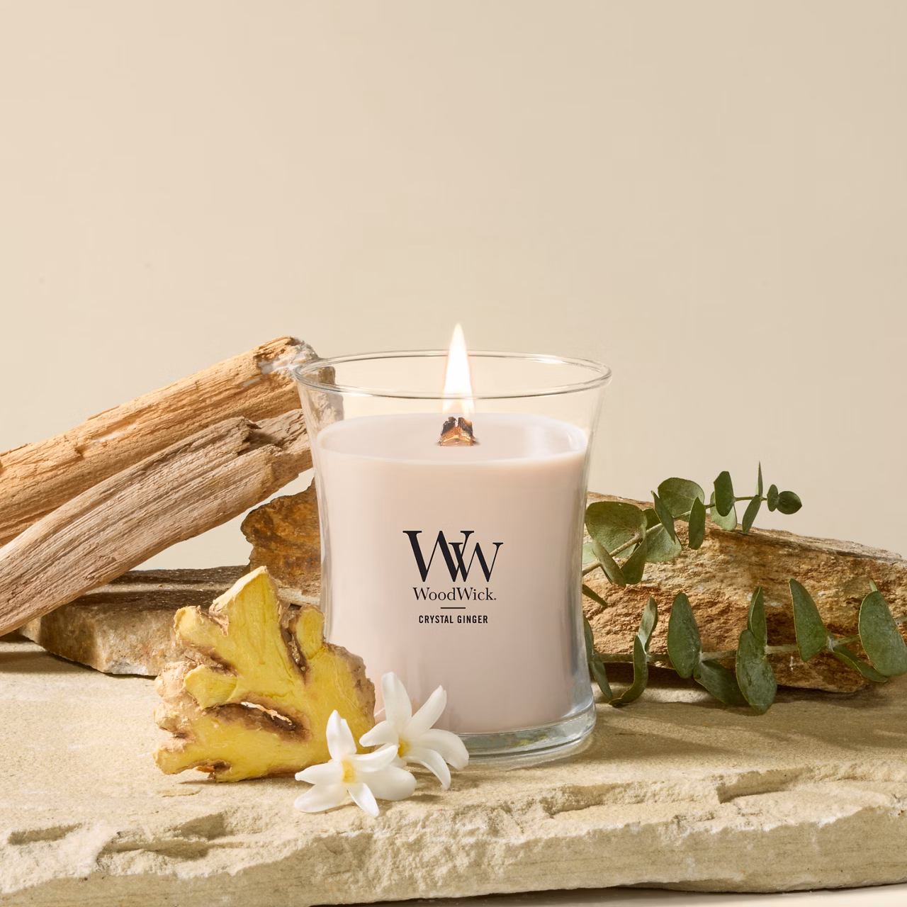 Crystal Ginger WoodWick Medium Hourglass Candle
